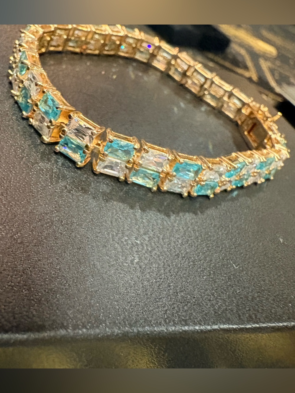 .925 Gold Vermeil 2-Row CZ Tennis Bracelet - Picture 2 of 5